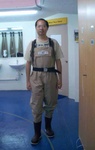 Alex in water proof suite